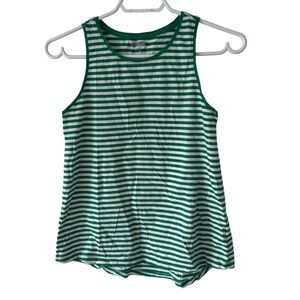 2/$10 Old Navy everyday women white and green Striped jersey Tank Top - Size XS